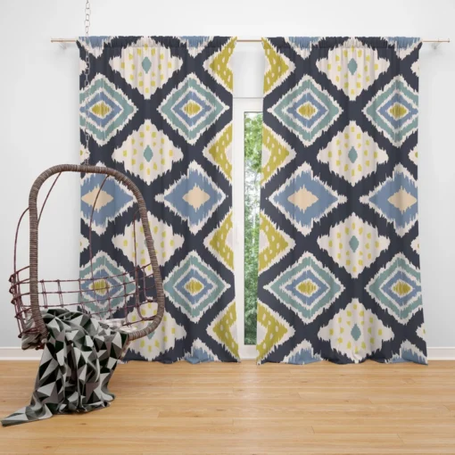 Scandinavian Ikat Pattern Curtain