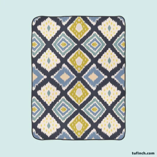 Scandinavian Ikat Pattern Fleece Blanket 1