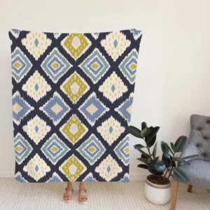 Scandinavian Ikat Pattern Fleece Blanket