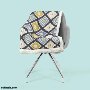 Scandinavian Ikat Pattern Sherpa Fleece Blanket 2