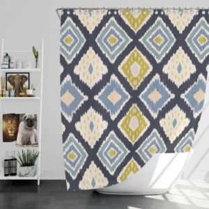 Scandinavian Ikat Pattern Shower Curtain