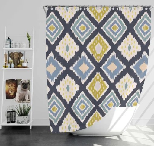 Scandinavian Ikat Pattern Shower Curtain