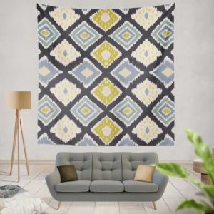 Scandinavian Ikat Pattern Wall Tapestry