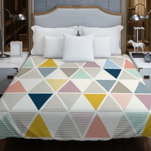 Scandinavian Triangle Pattern Duvet Cover