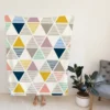 Scandinavian Triangle Pattern Fleece Blanket