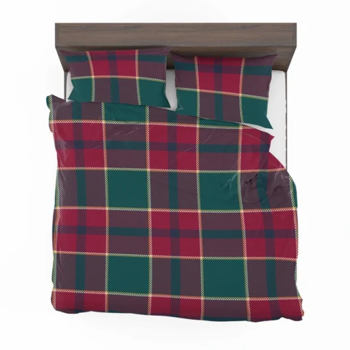 Scottish Red Green Tartan Pattern Bedding Set 2