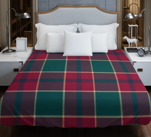 Scottish Red Green Tartan Pattern Duvet Cover