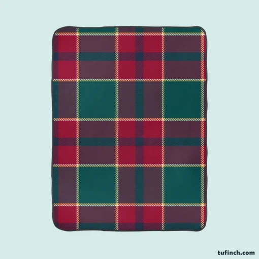 Scottish Red Green Tartan Pattern Fleece Blanket 1