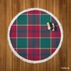 Scottish Red Green Tartan Pattern Round Beach Towel