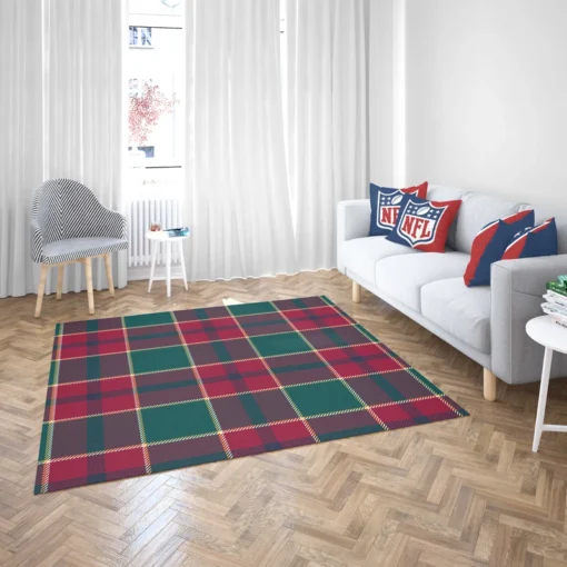 Scottish Red Green Tartan Pattern Rug 2