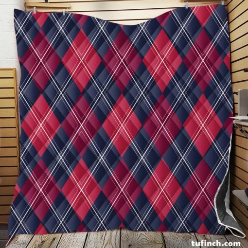 Scottish Tartan Argyle Strip Pattern Quilt Blanket