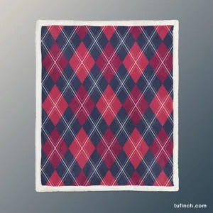 Scottish Tartan Argyle Strip Pattern Sherpa Fleece Blanket 1