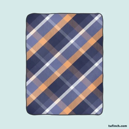 Scottish Tartan Blue Plaid Fleece Blanket 1