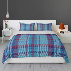 Scottish Tartan Blue Plaid Pattern Bedding Set 1