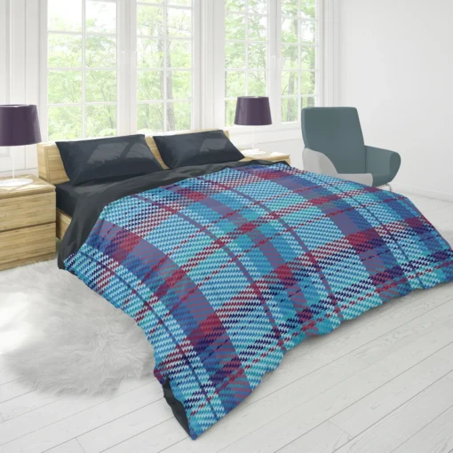 Scottish Tartan Blue Plaid Pattern Duvet Cover 1