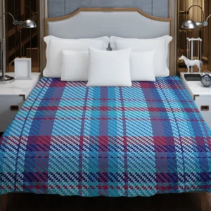 Scottish Tartan Blue Plaid Pattern Duvet Cover