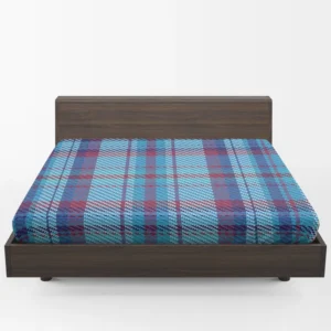 Scottish Tartan Blue Plaid Pattern Fitted Sheet 1