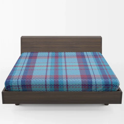 Scottish Tartan Blue Plaid Pattern Fitted Sheet 1