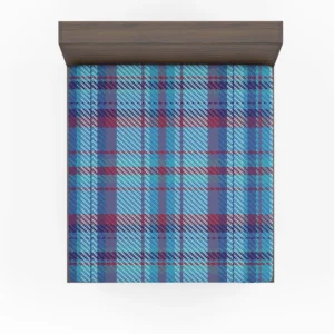 Scottish Tartan Blue Plaid Pattern Fitted Sheet