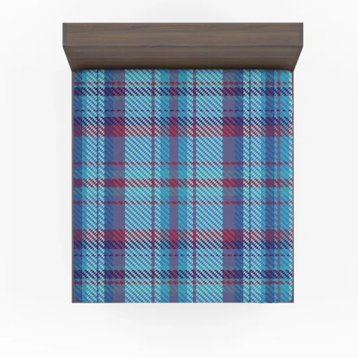 Scottish Tartan Blue Plaid Pattern Fitted Sheet