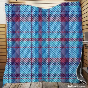 Scottish Tartan Blue Plaid Pattern Quilt Blanket