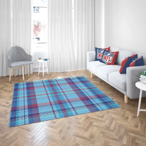 Scottish Tartan Blue Plaid Pattern Rug 2