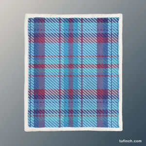 Scottish Tartan Blue Plaid Pattern Sherpa Fleece Blanket 1