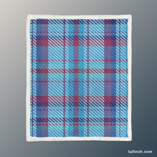 Scottish Tartan Blue Plaid Pattern Sherpa Fleece Blanket 1