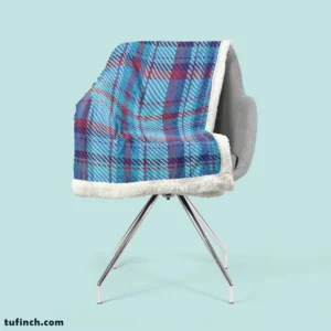 Scottish Tartan Blue Plaid Pattern Sherpa Fleece Blanket 2