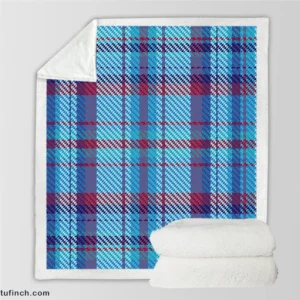 Scottish Tartan Blue Plaid Pattern Sherpa Fleece Blanket