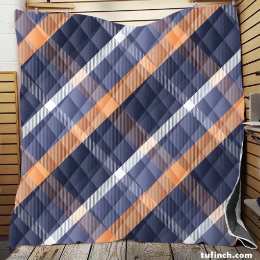 Scottish Tartan Blue Plaid Quilt Blanket