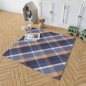 Scottish Tartan Blue Plaid Rug 1