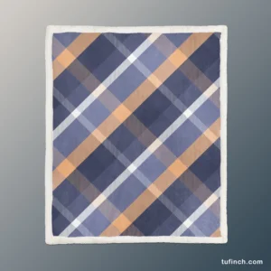 Scottish Tartan Blue Plaid Sherpa Fleece Blanket 1