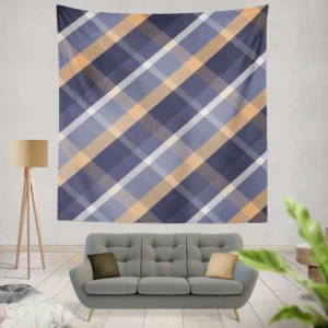 Scottish Tartan Blue Plaid Wall Tapestry