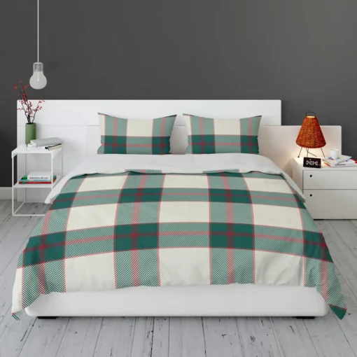 Scottish Tartan Red Green Plaid Bedding Set 1