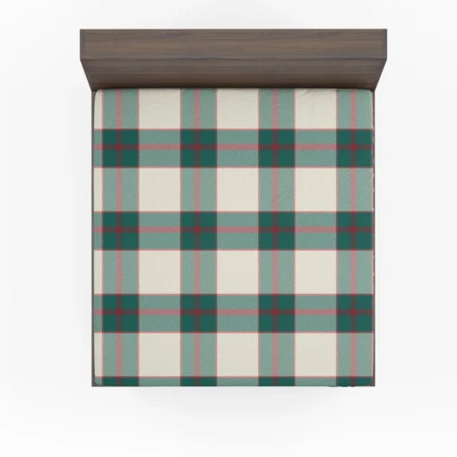 Scottish Tartan Red Green Plaid Fitted Sheet