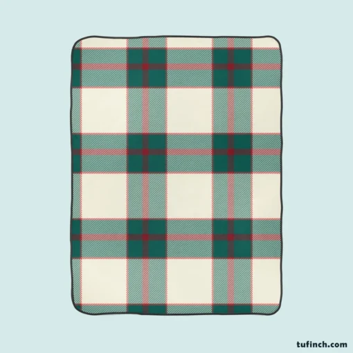 Scottish Tartan Red Green Plaid Fleece Blanket 1