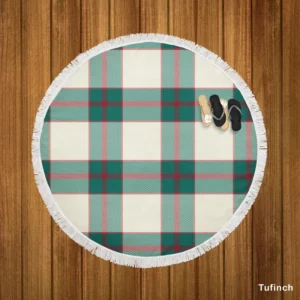 Scottish Tartan Red Green Plaid Round Beach Towel