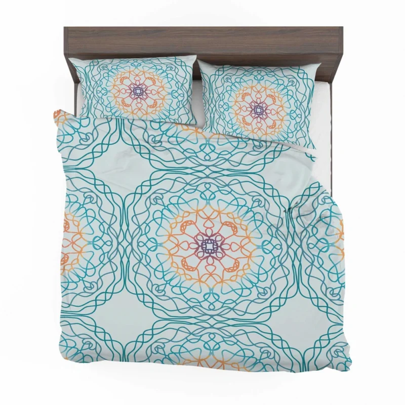 Sea Blue Traditional Moroccan Pattern Bedding Set 2