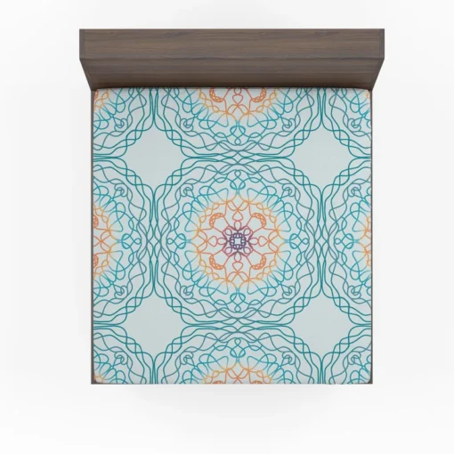 Sea Blue Traditional Moroccan Pattern Fitted Sheet