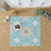 Sea Blue Traditional Moroccan Pattern Rug