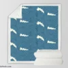 Sea Japanese Waves Sherpa Fleece Blanket