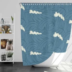 Sea Japanese Waves Shower Curtain