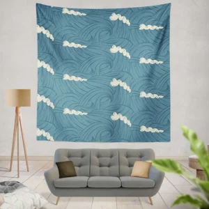 Sea Japanese Waves Wall Tapestry