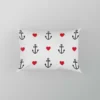 Sea Marine Anchor Red Heart Pillow Case