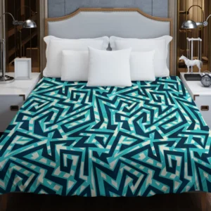 Sea Maze Seamless Pattern Duvet Cover