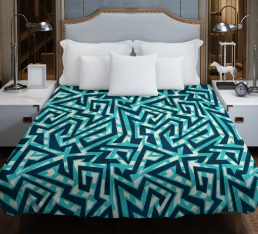 Sea Maze Seamless Pattern Duvet Cover