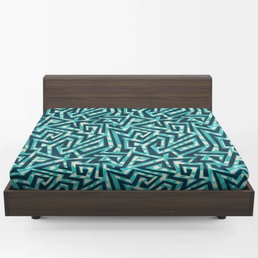 Sea Maze Seamless Pattern Fitted Sheet 1