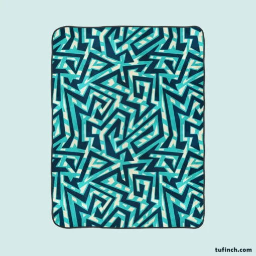 Sea Maze Seamless Pattern Fleece Blanket 1