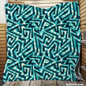 Sea Maze Seamless Pattern Quilt Blanket